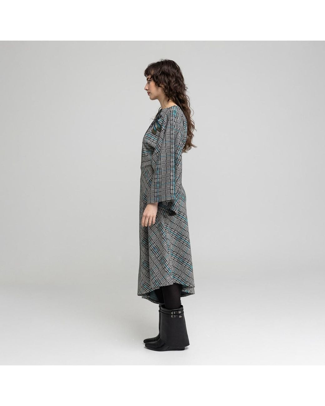 ARTISTA Blue Selena Asymmetric Midi Dress