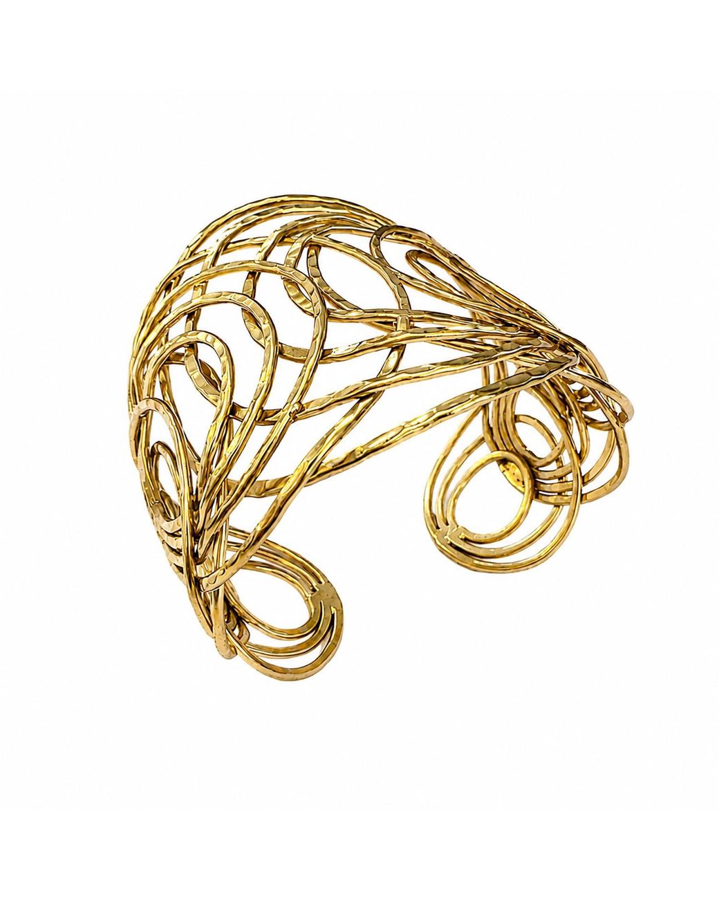 Rare Matters Jewelry Metallic Organic Wire Statement Cuff Bracelet