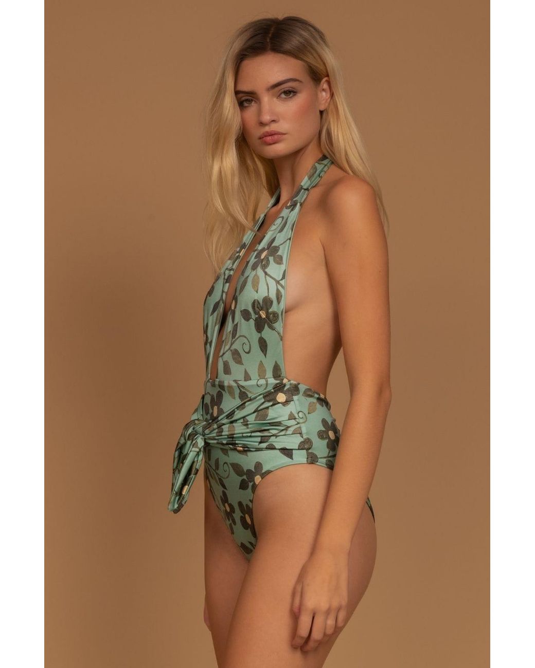 Montce Green Aquamarine Tropez Tie-Up One-Piece