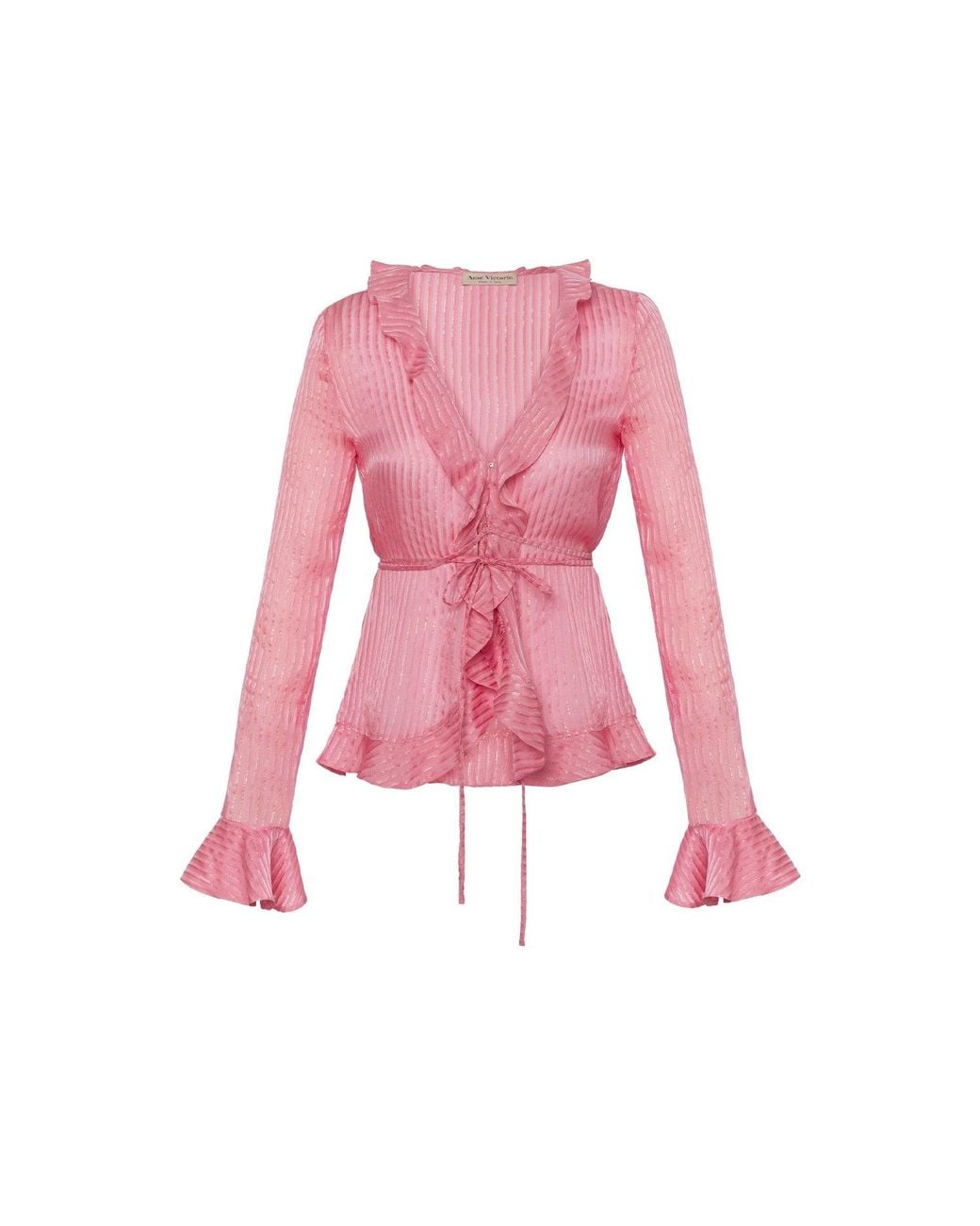 Anse Victorin Pink Lily Silk Blouse
