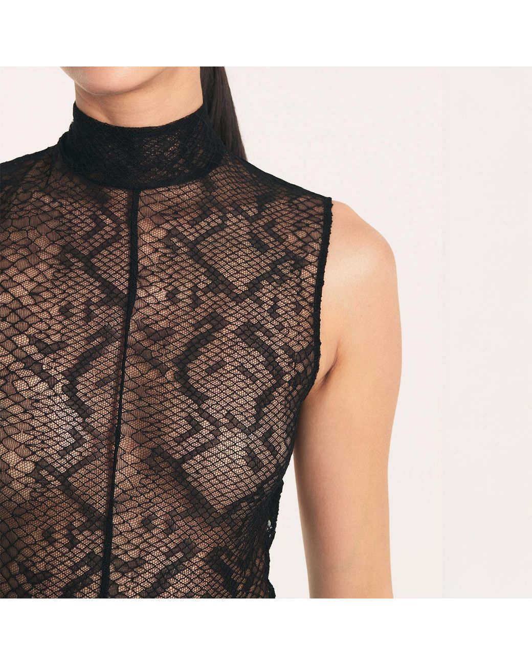Lunatic Femme Brown Sheathe Snake Lace Capri Catsuit