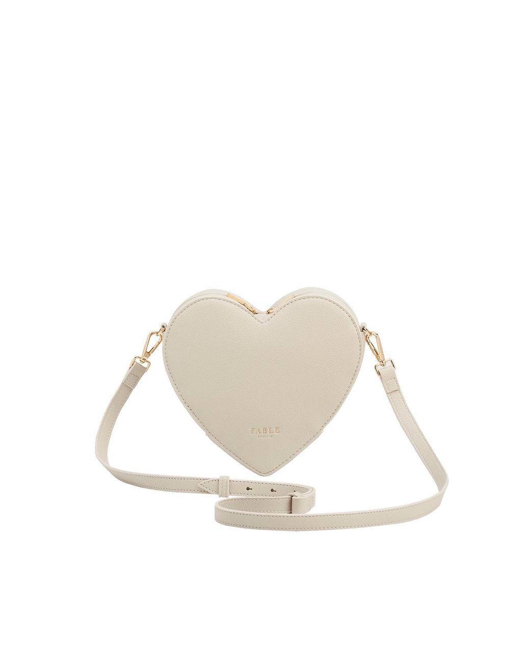 Fable England White Neutrals Heart Crossbody Bag