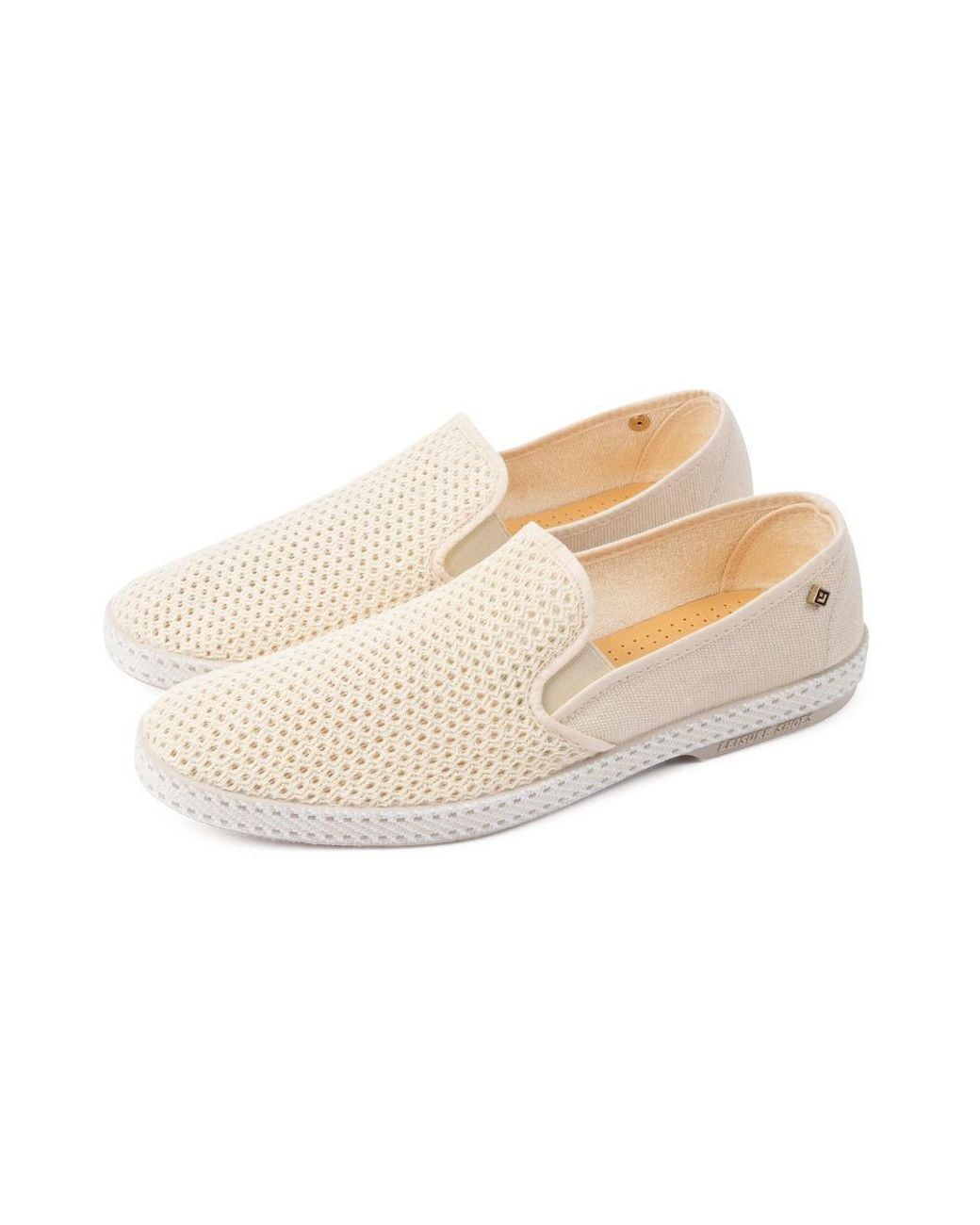 Rivieras White Classic Canvas & Mesh Slip-On Loafer