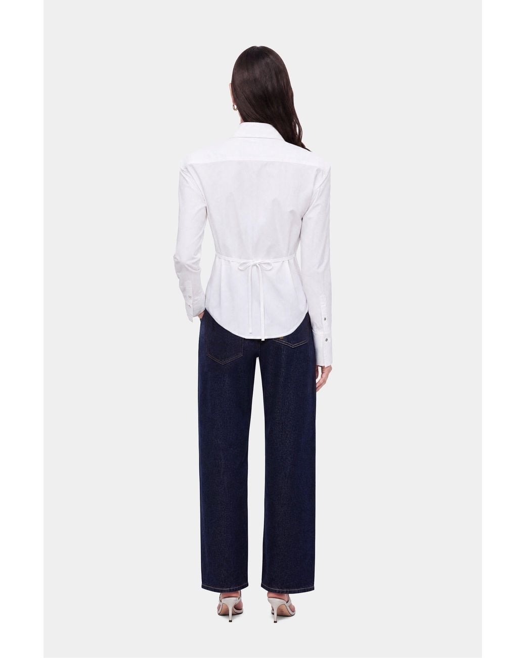 Nocturne White Waist Tie Accessory Shirt