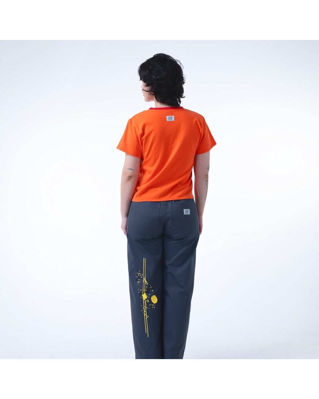 Lilia Munn Orange Boxy Organic Cotton Graphic Tee – for men