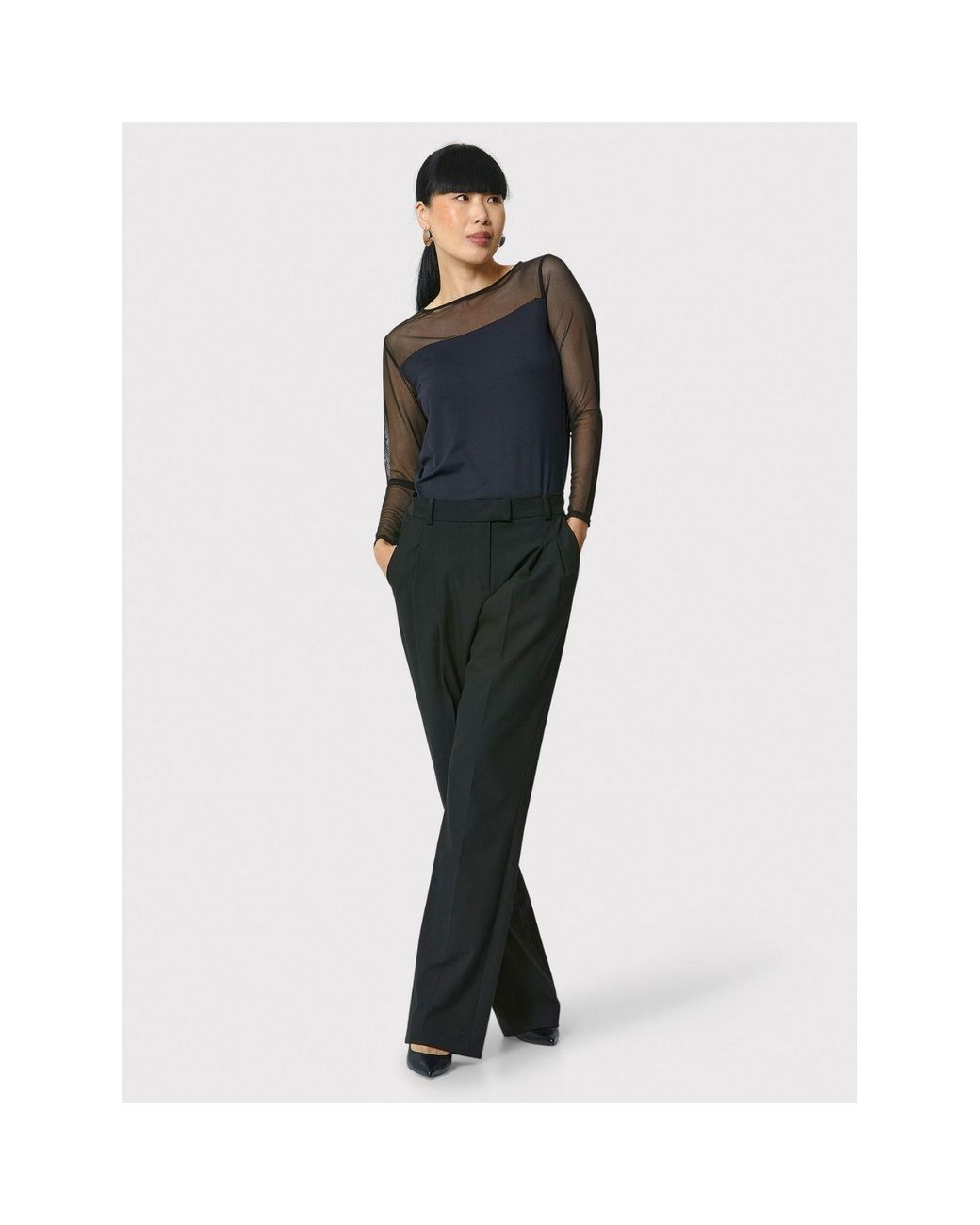 Helen Mcalinden Blue Aaliyah Mesh Top