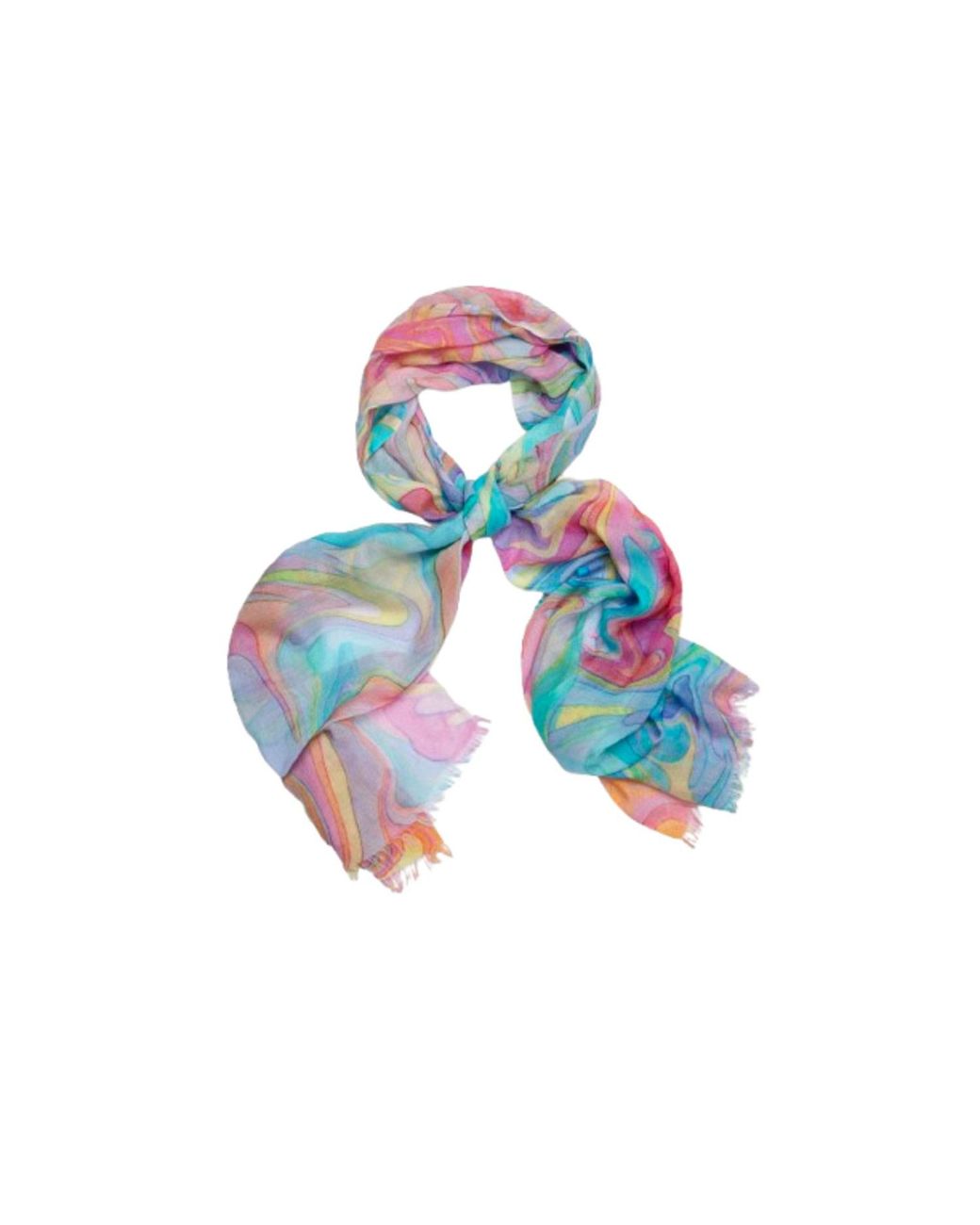 Saachi Blue Marbled Multicolored Scarf