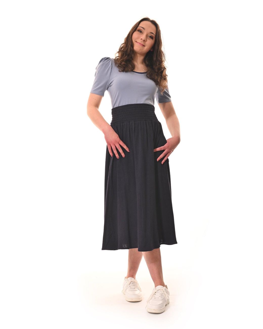 Frock Tales Blue Belle Top With Scoop Neck