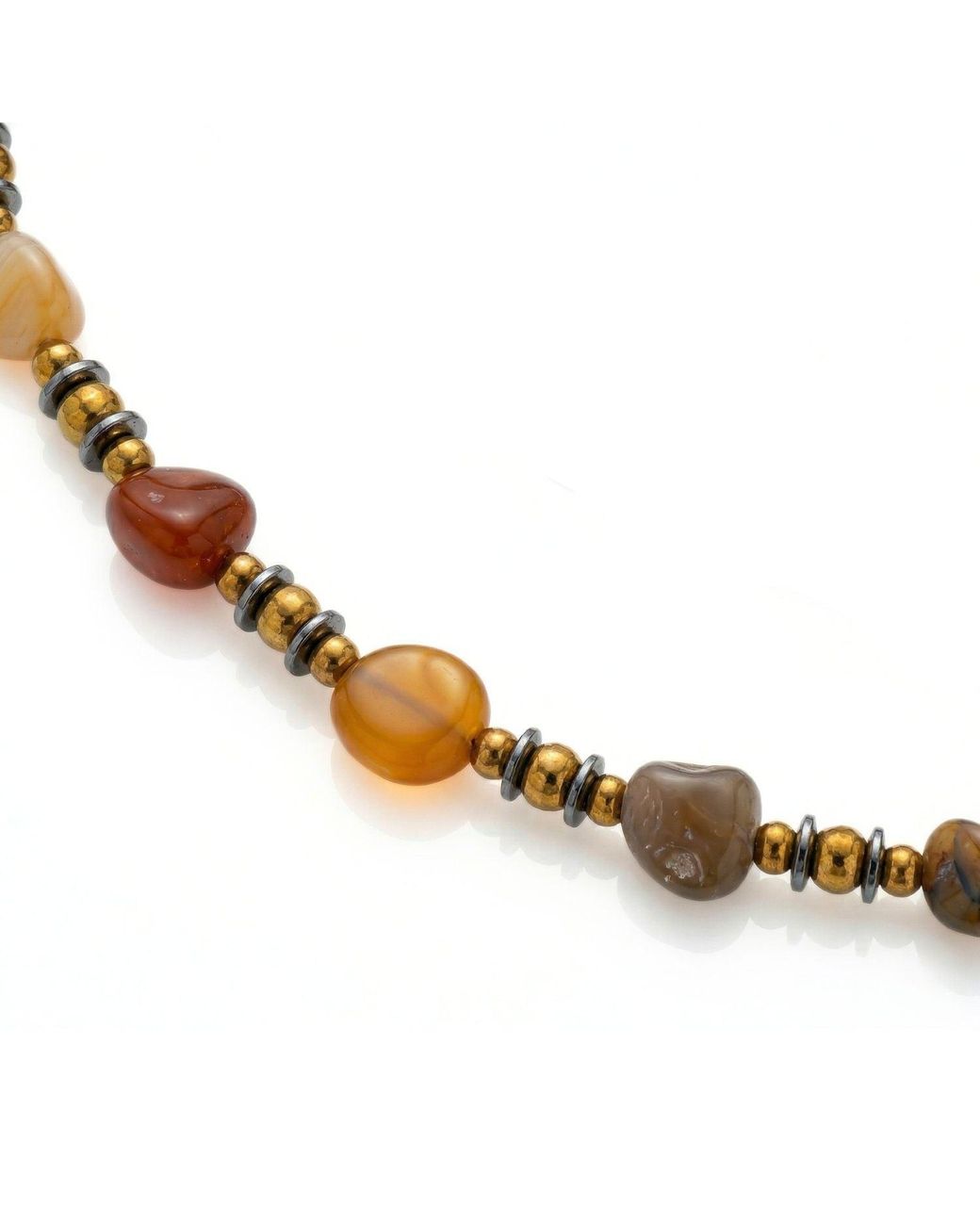 Jaredjamin Metallic Clayton Agate Necklce for men