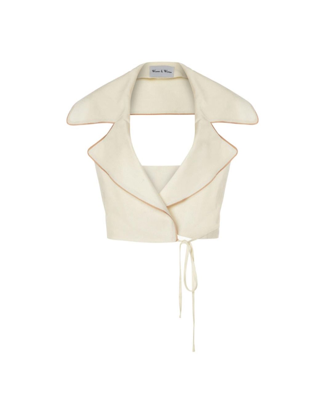 Women & Women Natural Neutrals Marine, Bias Detail, Sleeveless Wrap Shirt And Hermosa Slit, Long, Buttoned, Satin Skirt