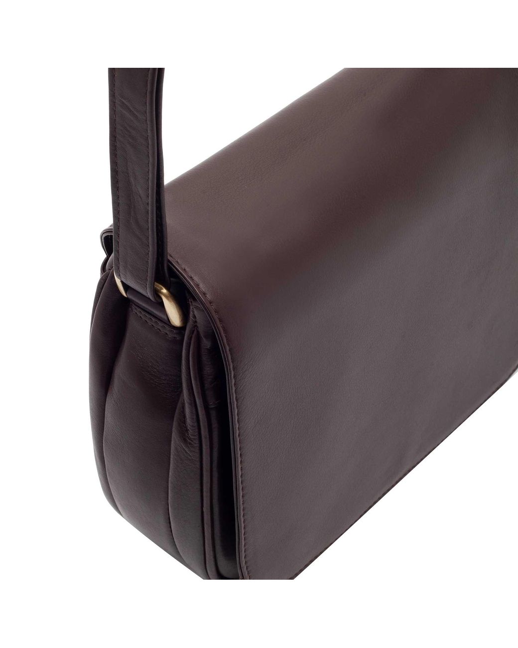 Lloyd Baker Brown Nahan Flap-Over Leather Crossbody Bag