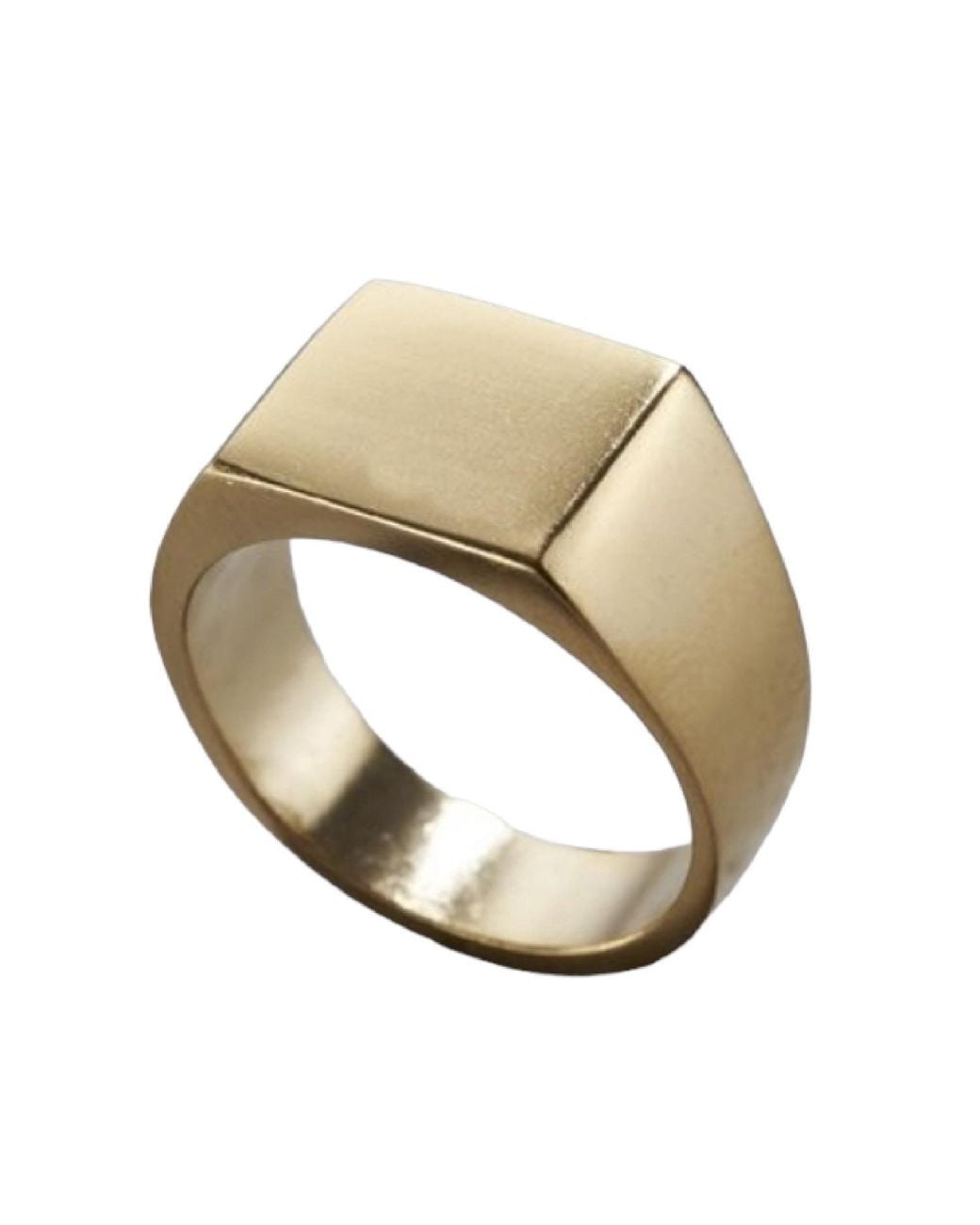 Posh Totty Designs Metallic Yellow Gold Plated Chunky Signet Ring