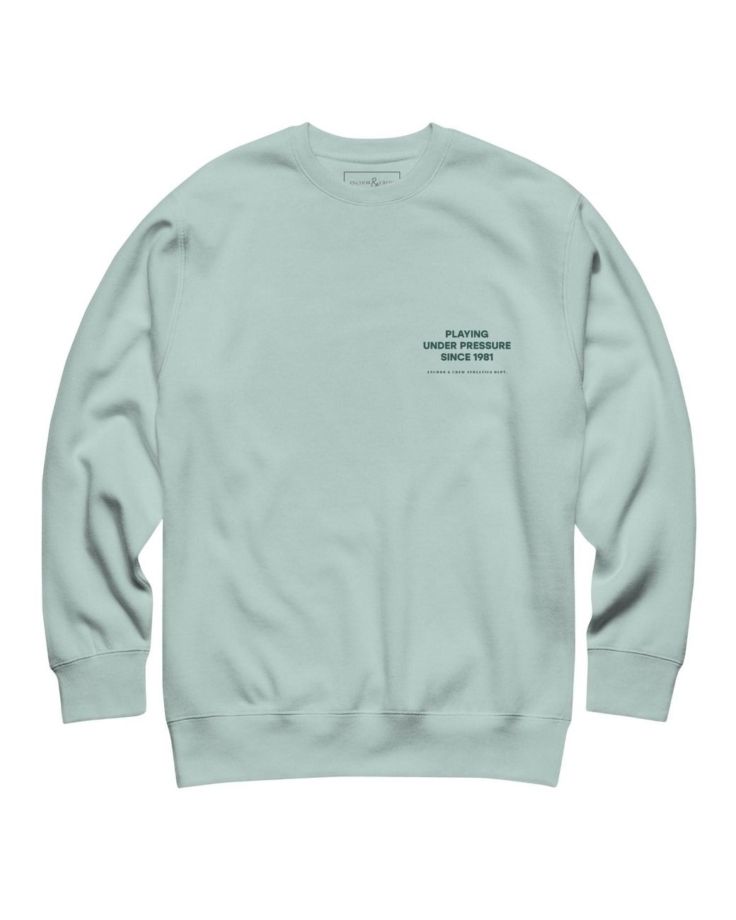 Anchor and Crew Green Ice Court Etiquette Tennis Club League Organic Cotton Sweatshirt