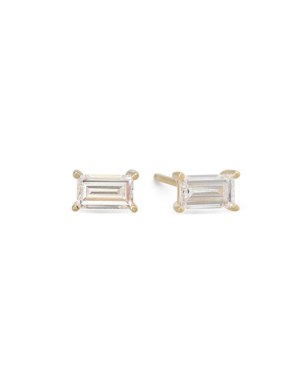 Dolcetto Designs Metallic Lab Grown Diamond Baguette Studs