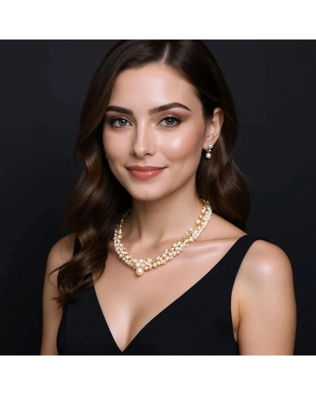 Angel Barocco Metallic Irresistible Multi Ivory Pearl Necklace