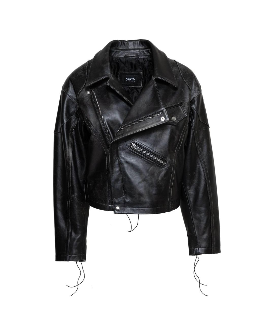 SVETA Milano Black Alanis Leather Biker Jacket