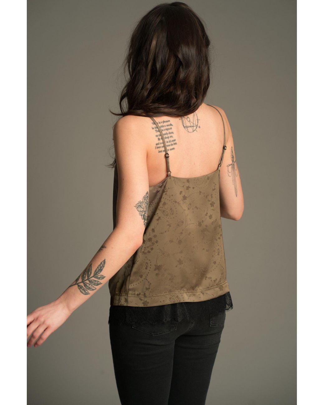 Little Lies Green Iris Satin Cami