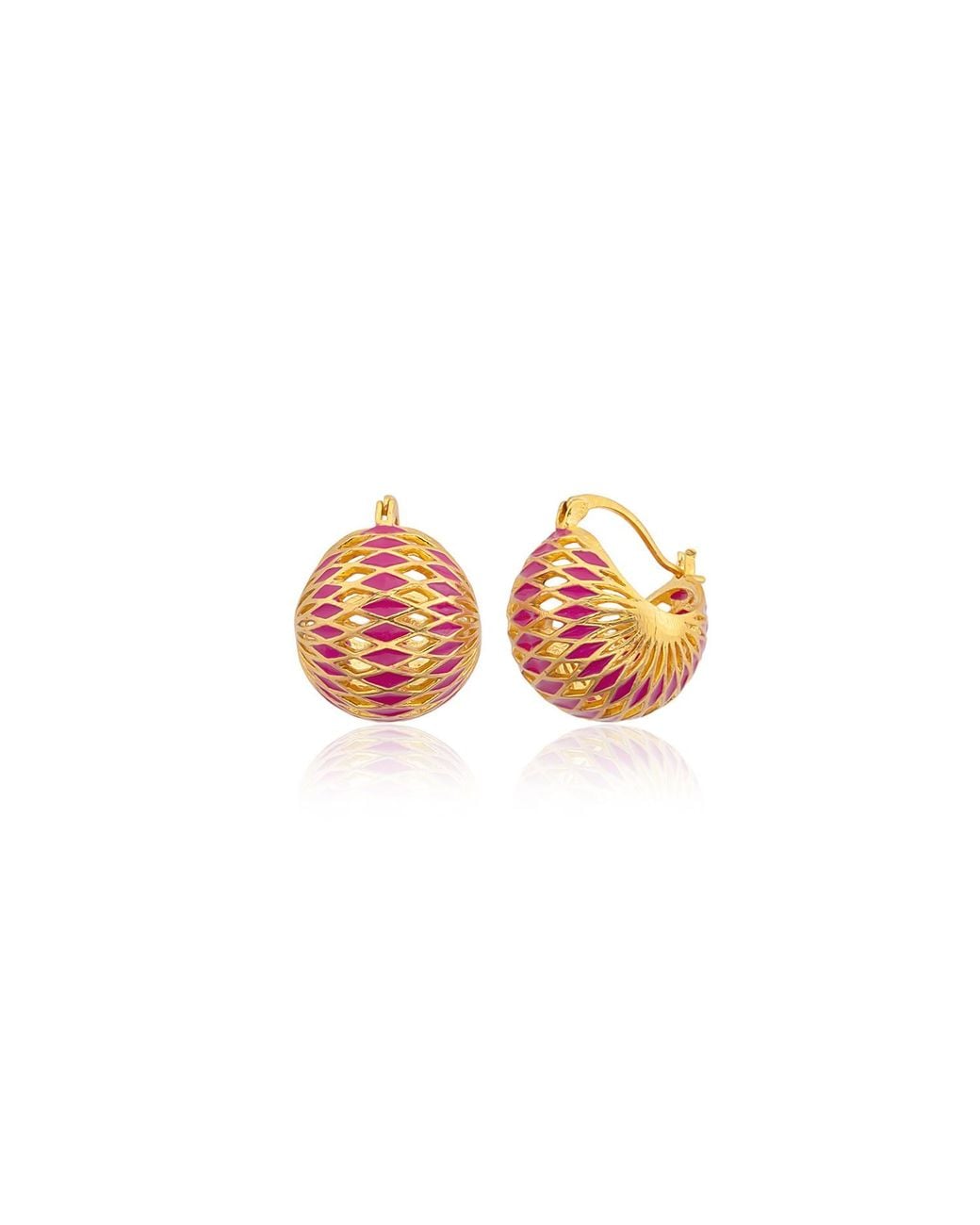 Milou Jewelry Pink Basket Earrings