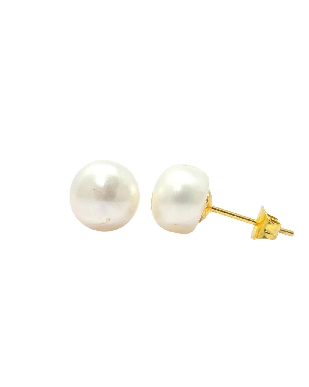 Sophelia Metallic Handpicked Freshwater Plated Pearl Stud Earrings