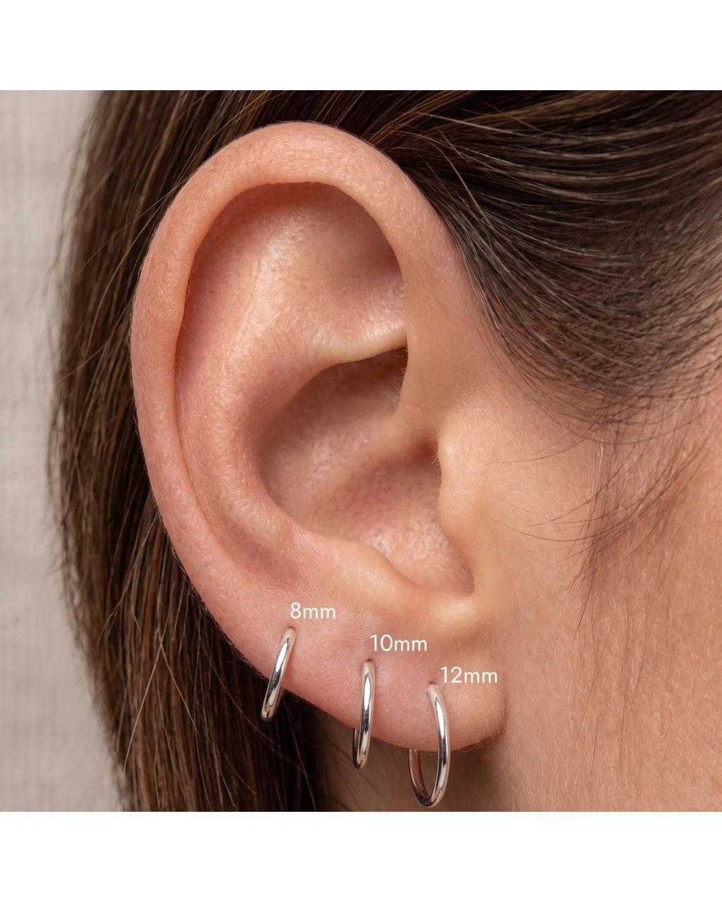 Spero London White Sterling Essential Hoop Earrings Set