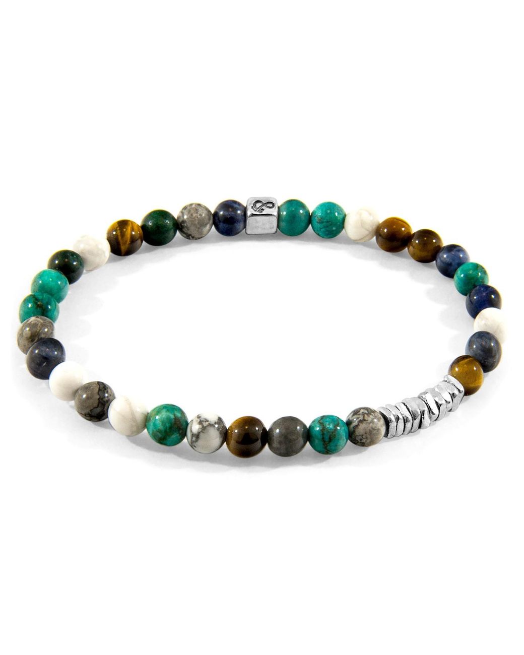 Anchor and Crew Multicolor Multicoloured Multi-gem Atrato Silver & Stone Bracelet for men