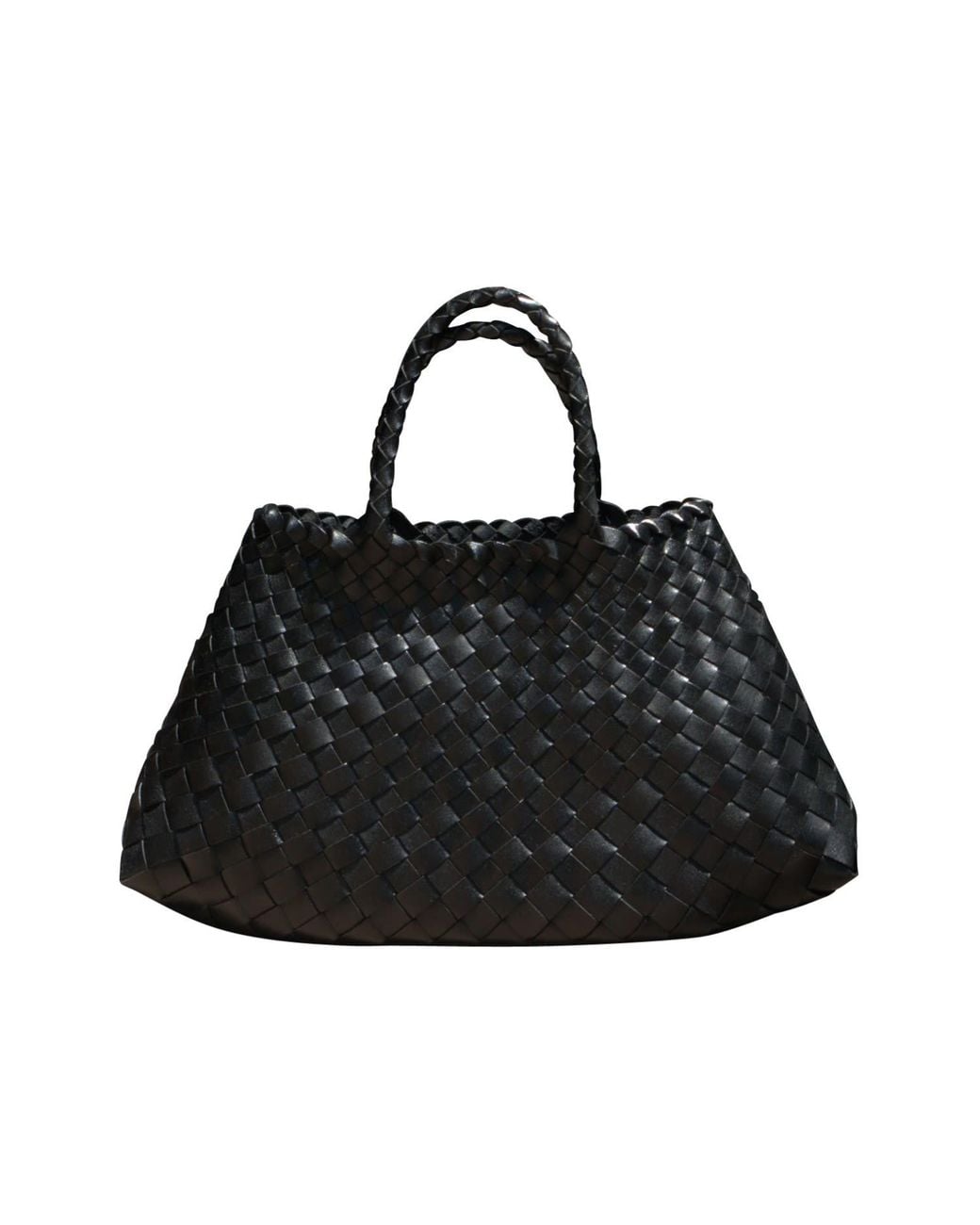 Rimini Black Woven Vegan Leather Tote 'Elisabetta'