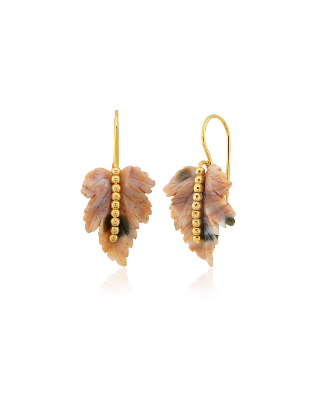 Milou Jewelry Metallic Agate Leaf Earrings