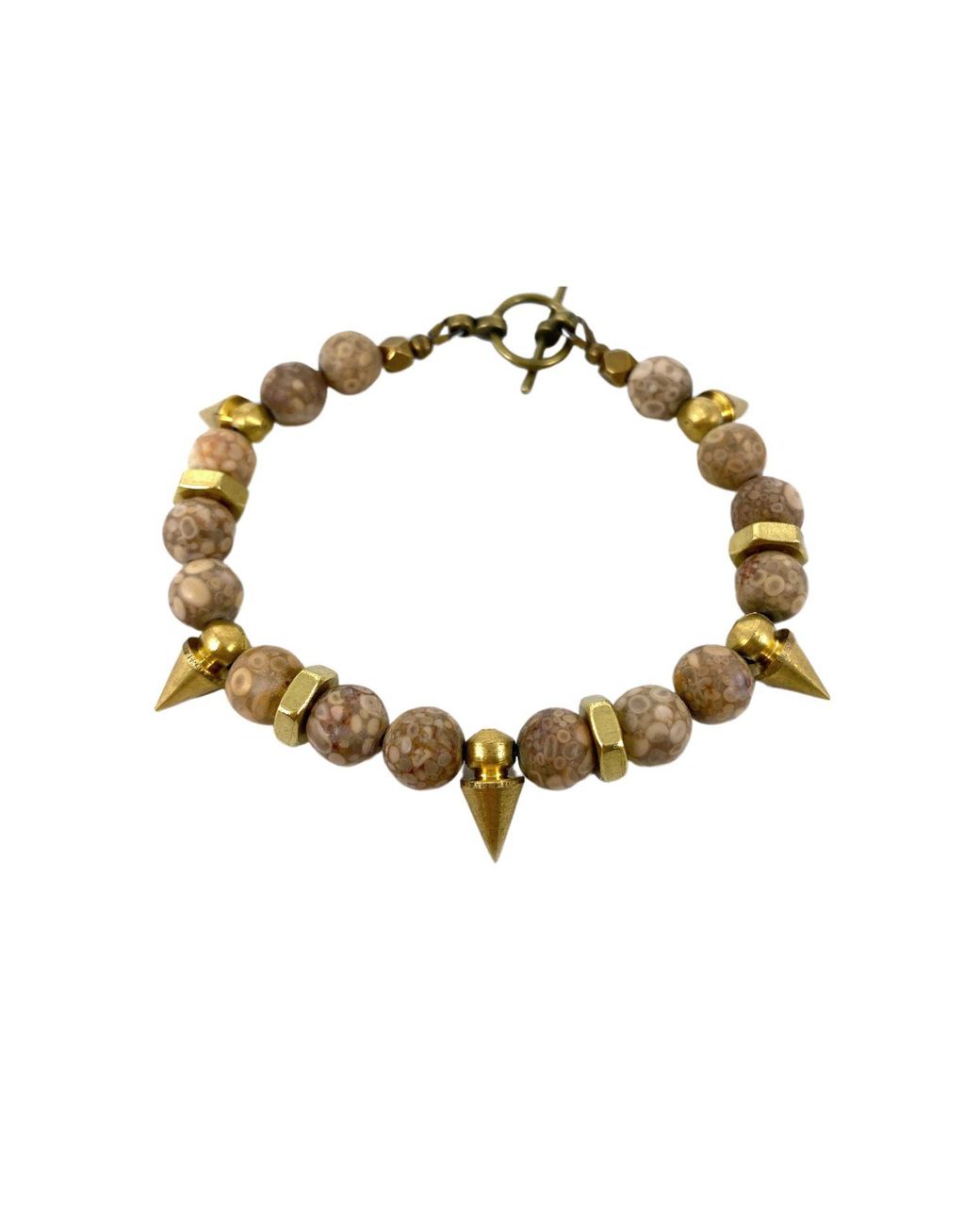 Rachel Nathan Metallic Neutrals On Point: Crinoid Fossil Bracelet