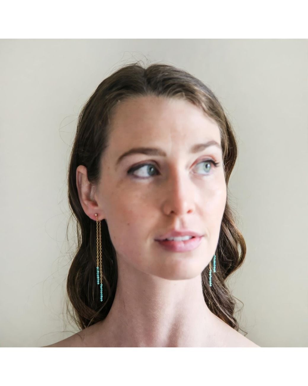 Heather Hawkins Jewelry Metallic Front Back Extra Tiny Gemstone Duster Earrings
