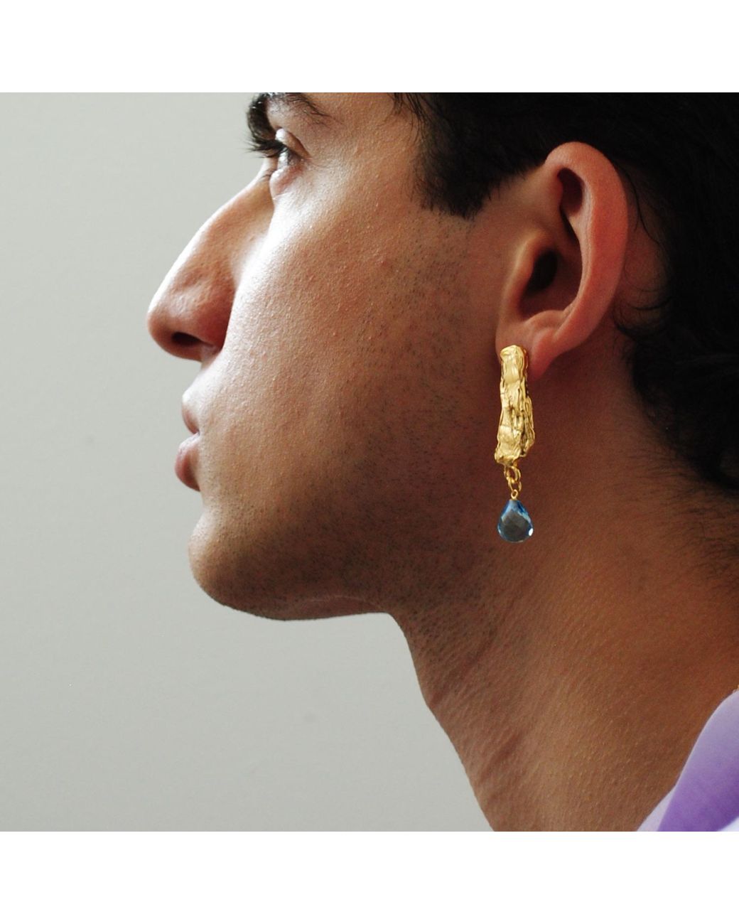 De Roms Metallic The Aurora Molten Topaz Drop Earrings