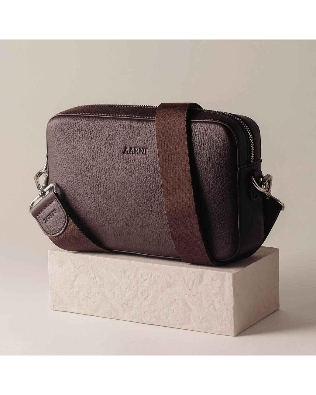 Aarni Black Large Crossbody Bag, Dark