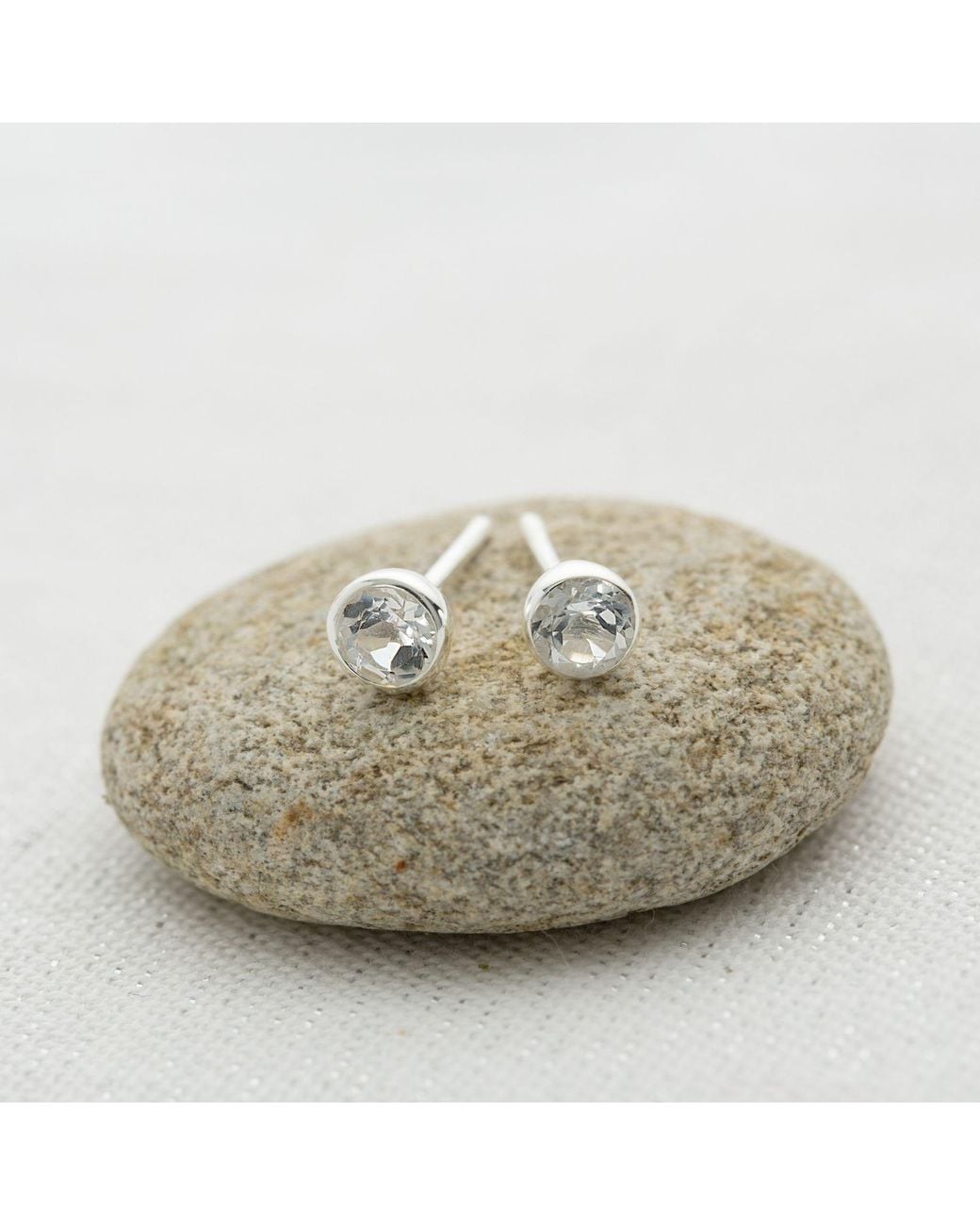 Lily Charmed White April Birthstone Earrings