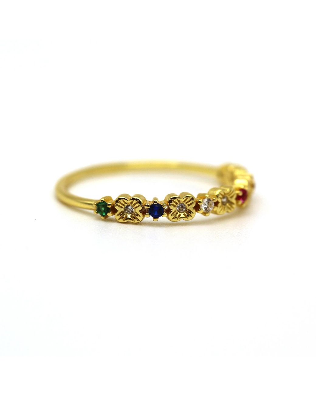 VicStoneNYC Fine Jewelry Metallic Persimmon Blossom Symphony Gem Ring