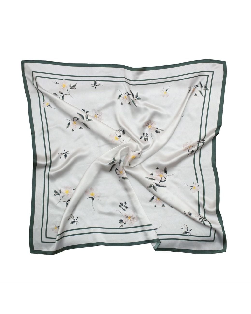 RainSisters Metallic Neutrals Large Floral Natural Silk Scarf