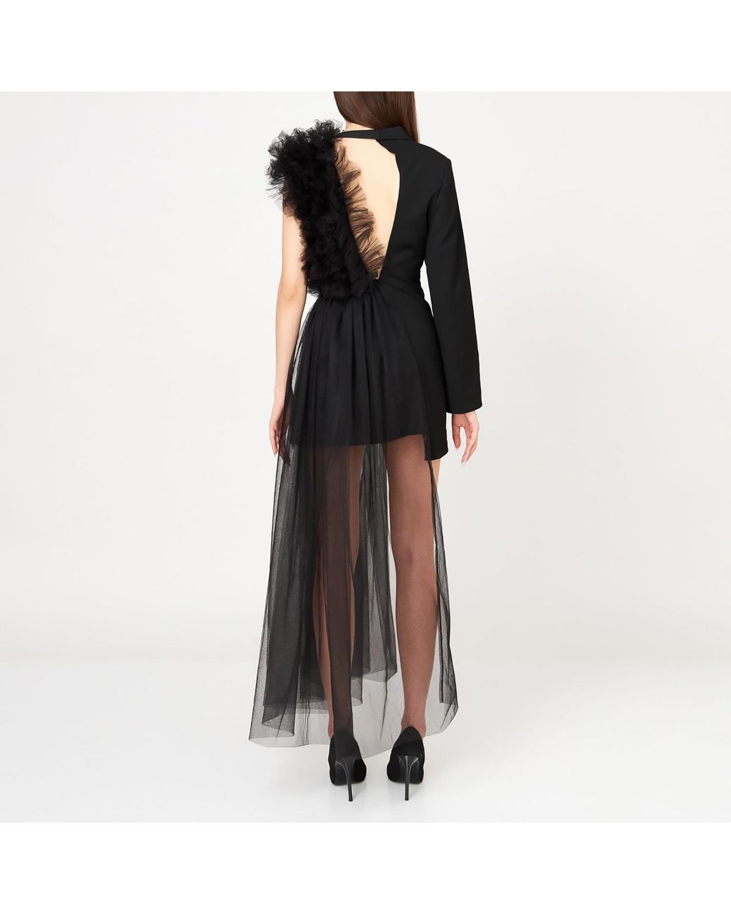 LIA ARAM Black Blazer With A Deconstructed Twist