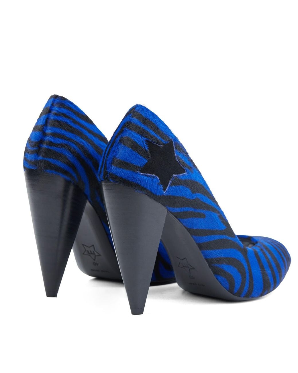 Rosamund Muir London Blue India & Zebra Print Calf Hair With Star Heels