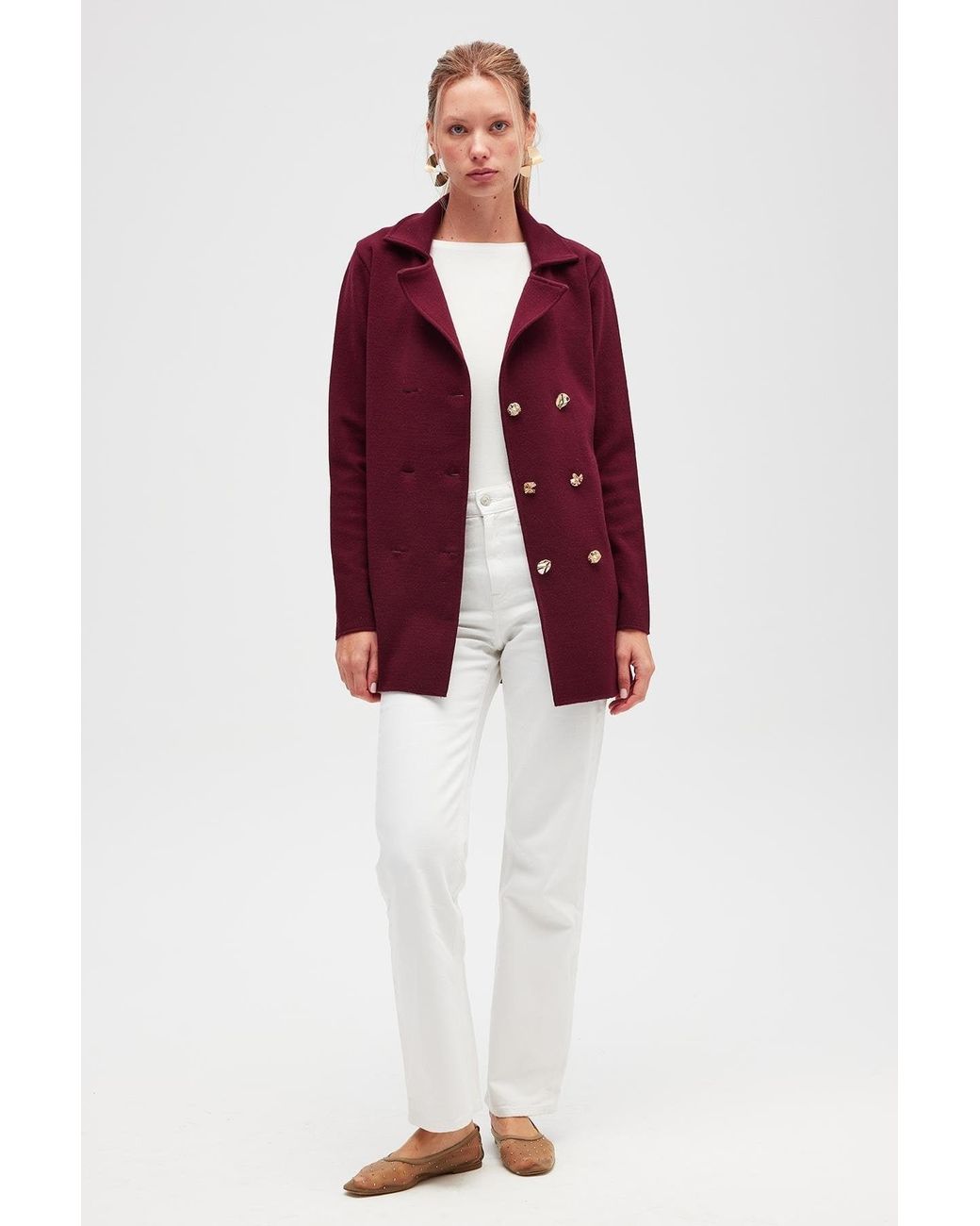 Peraluna Purple Jisha Knit Blazer Jacket