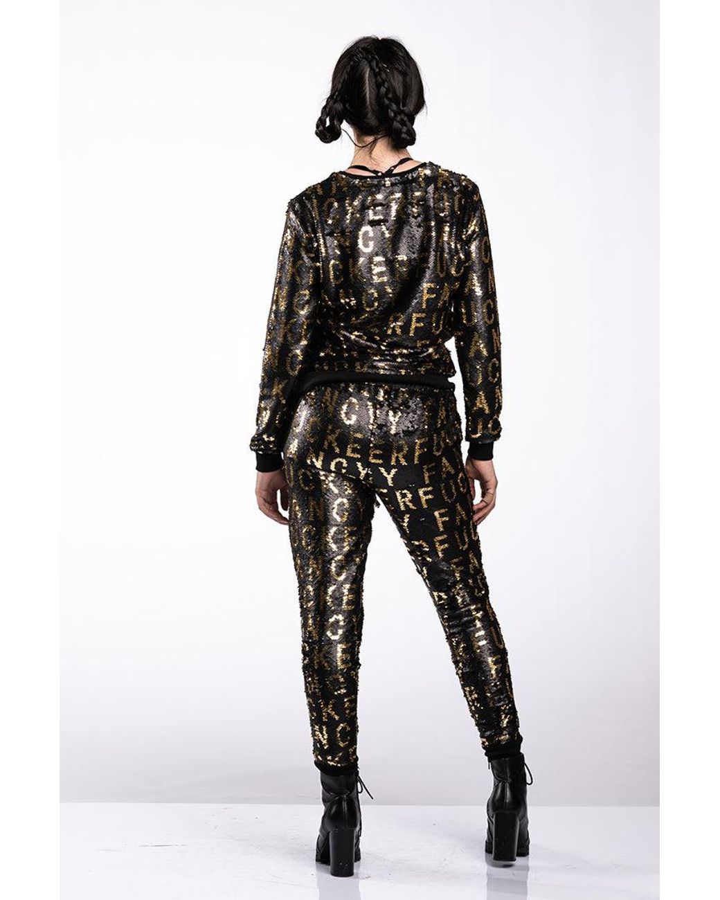 Any Old Iron Black Fancy Fucker Sequin Sweatshirt