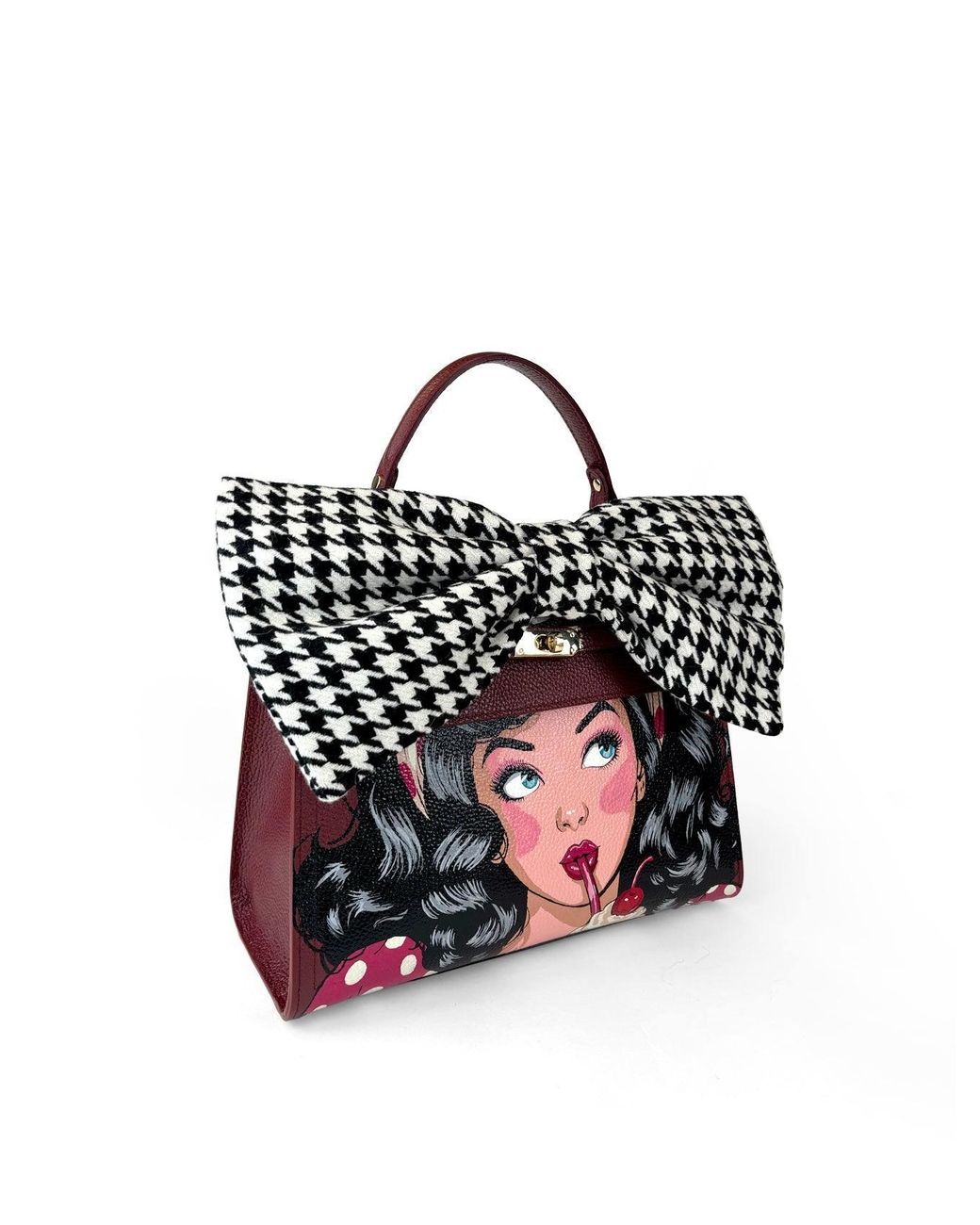 Maison Rubaiyat White Lulu Hand-Painted Leather Top Handle Bag – Milkshake
