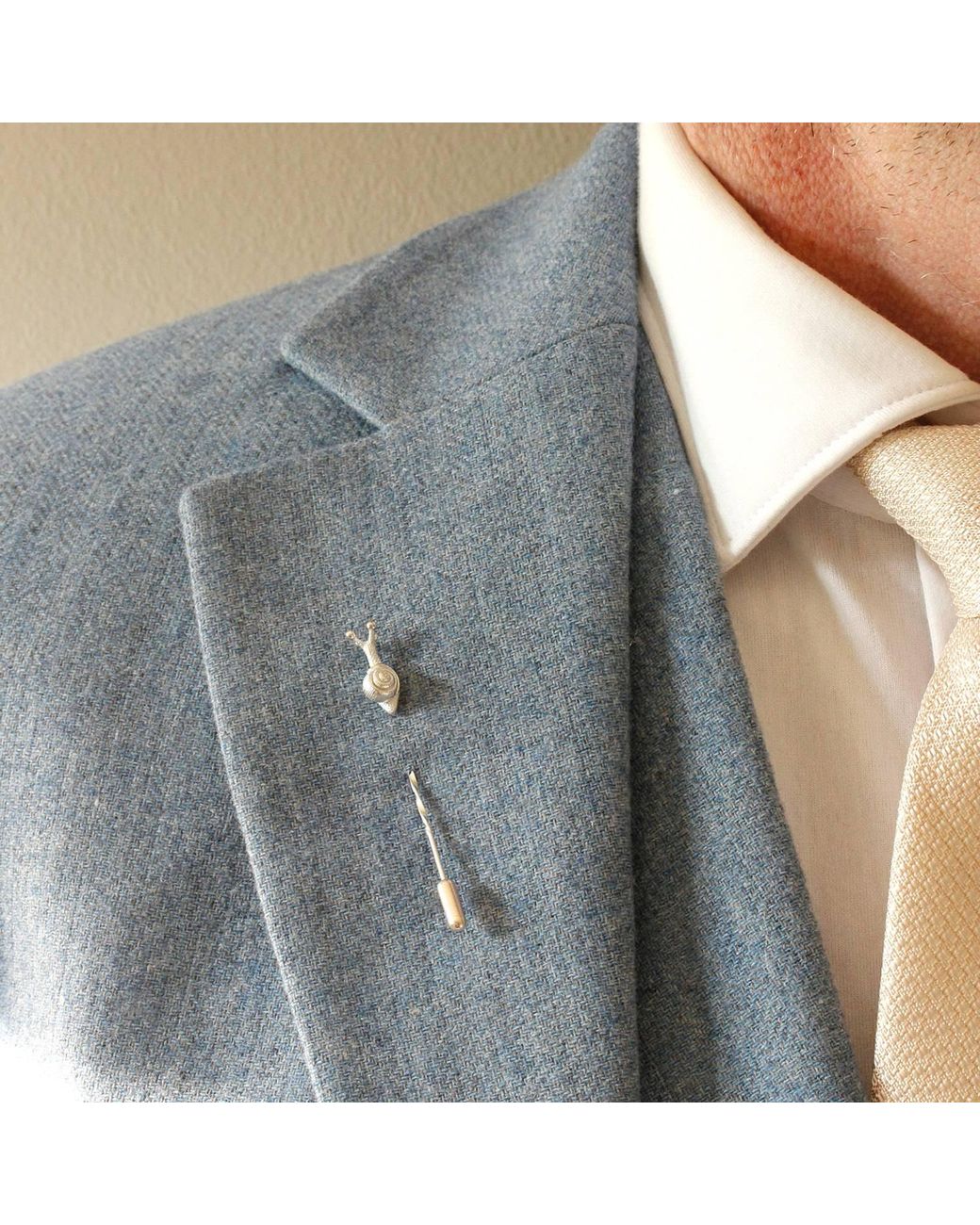 Lee Renee Metallic Baby Snail Tie Pin – for men