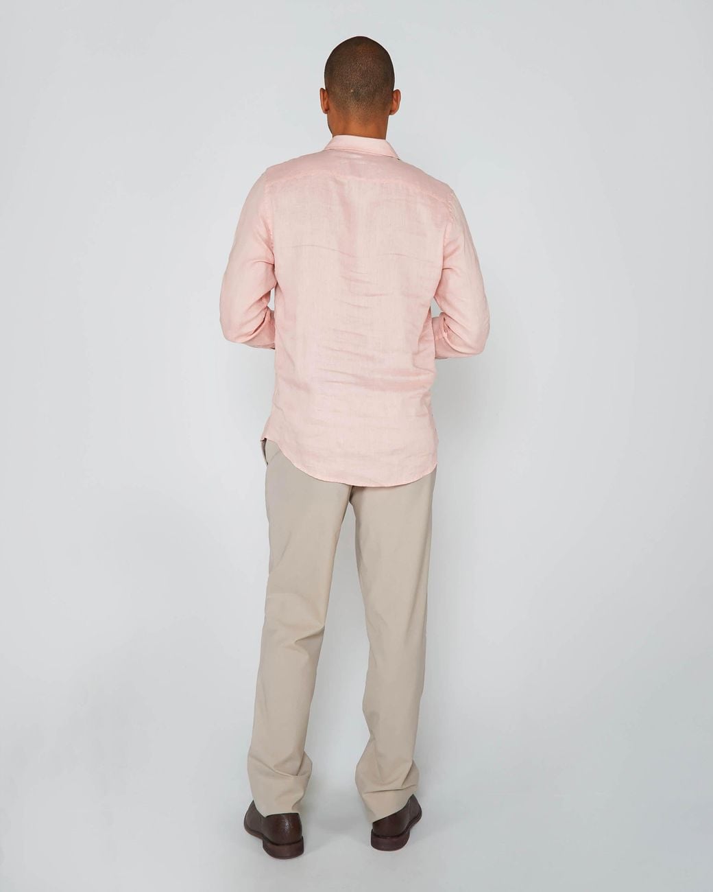 Lords of Harlech Pink Laurent Linen Shirt for men