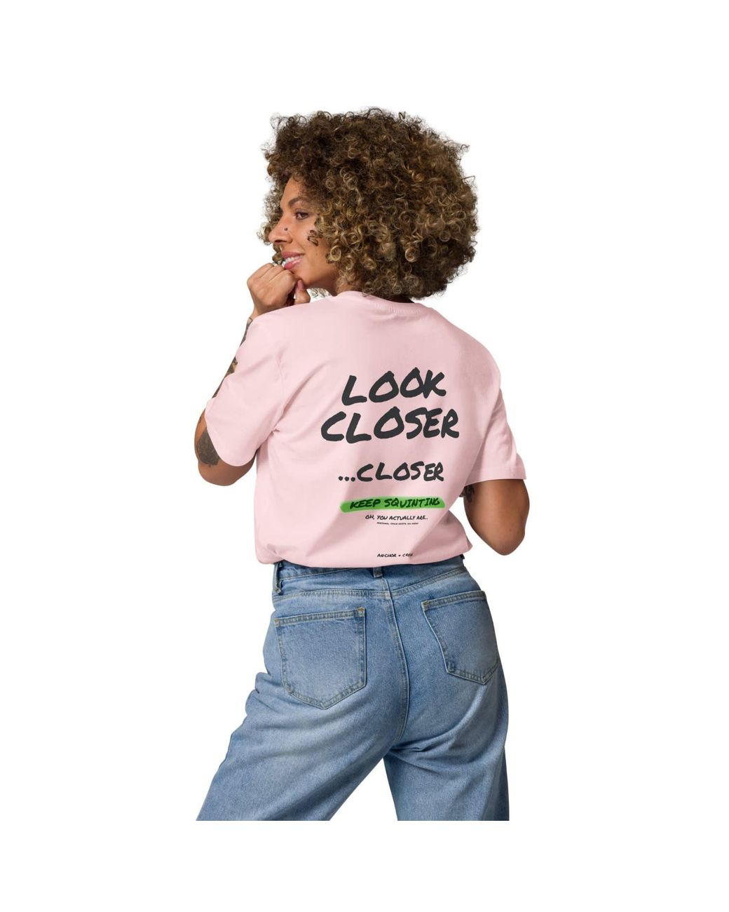 Anchor and Crew Pink Cotton Small Print Annotations Organic Cotton T-Shirt