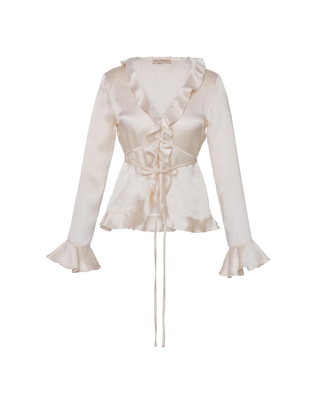 Anse Victorin White Lily Silk Blouse