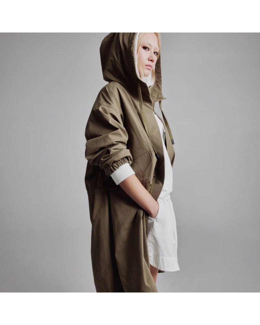 Theanimals Green Neutrals Logo Light Coat for men