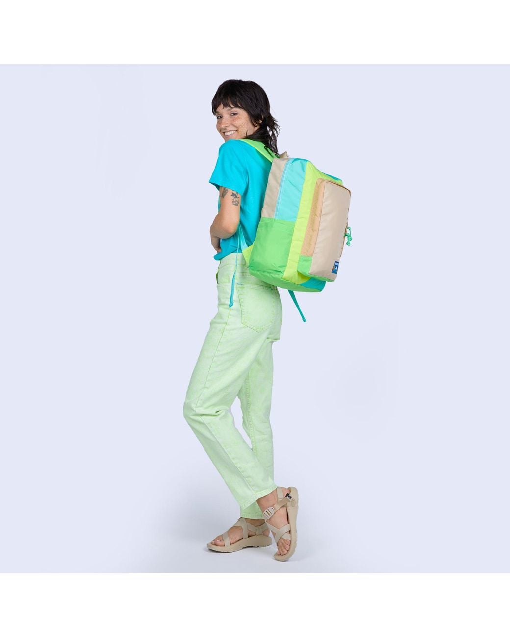 Mokuyobi Green Neon Seas Flyer Backpack