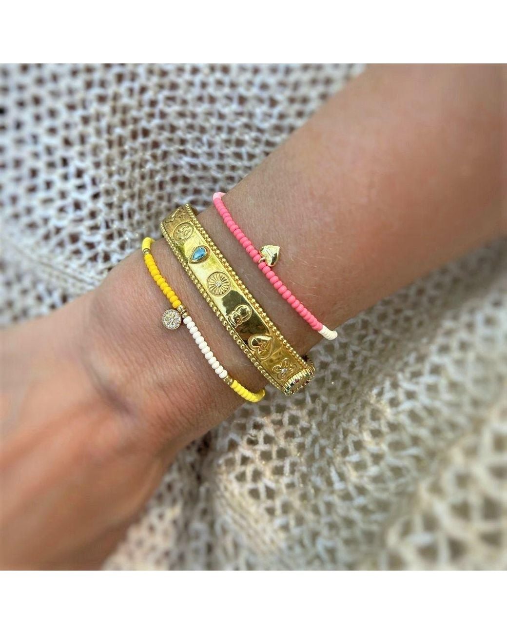 With Love Darling Metallic Energy Beaded Bracelet