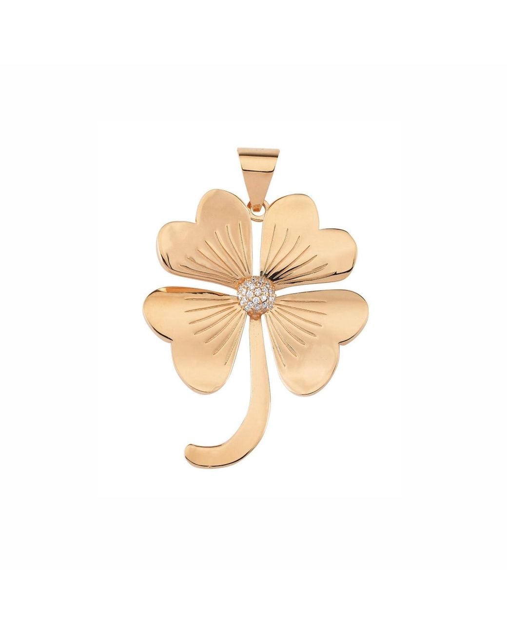Ecce | Artisan Diamonds Natural 14K Solid Lucky You 4 Leaf Clover Diamond Lucky Pendant
