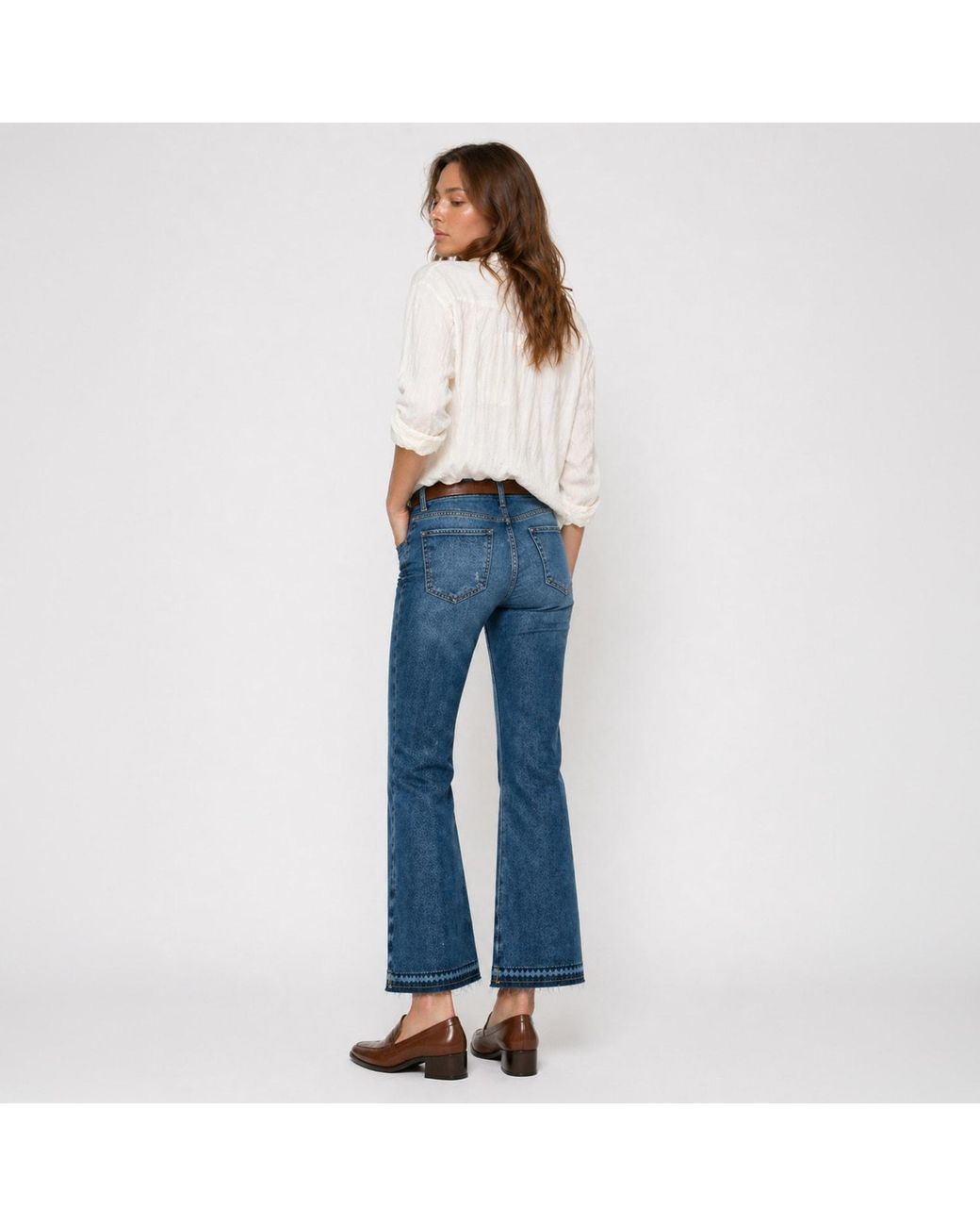 NOEND Blue Farrah Kick Flare Jeans