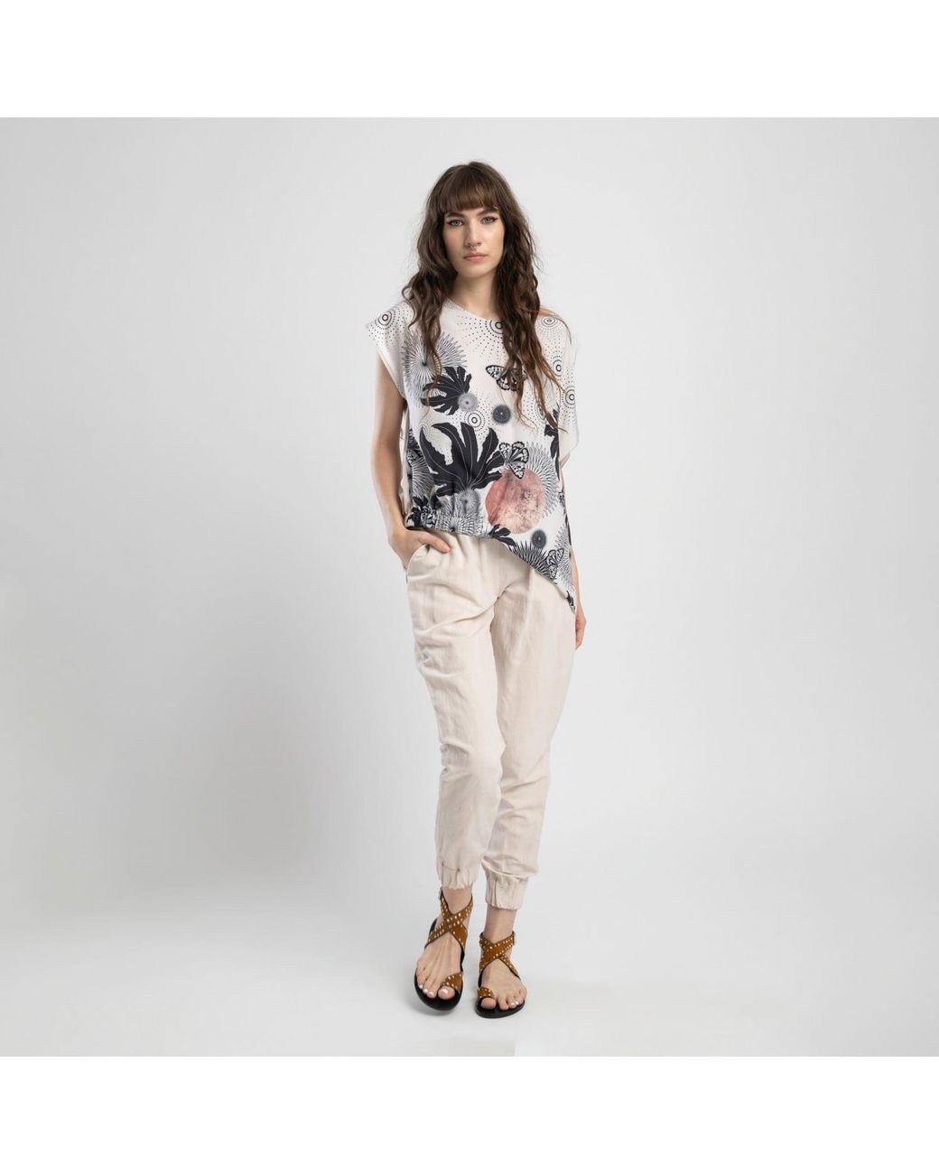 ARTISTA Gray Neutrals Epic Asymmetric Top
