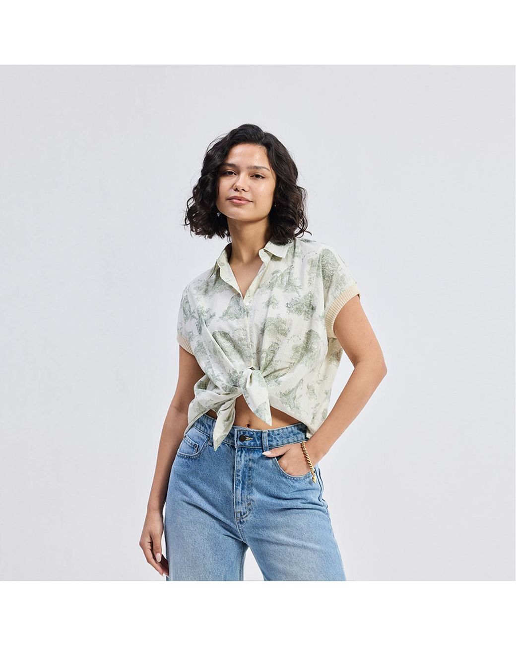 REISTOR Green Relaxed-Fit Button-Down Shirt